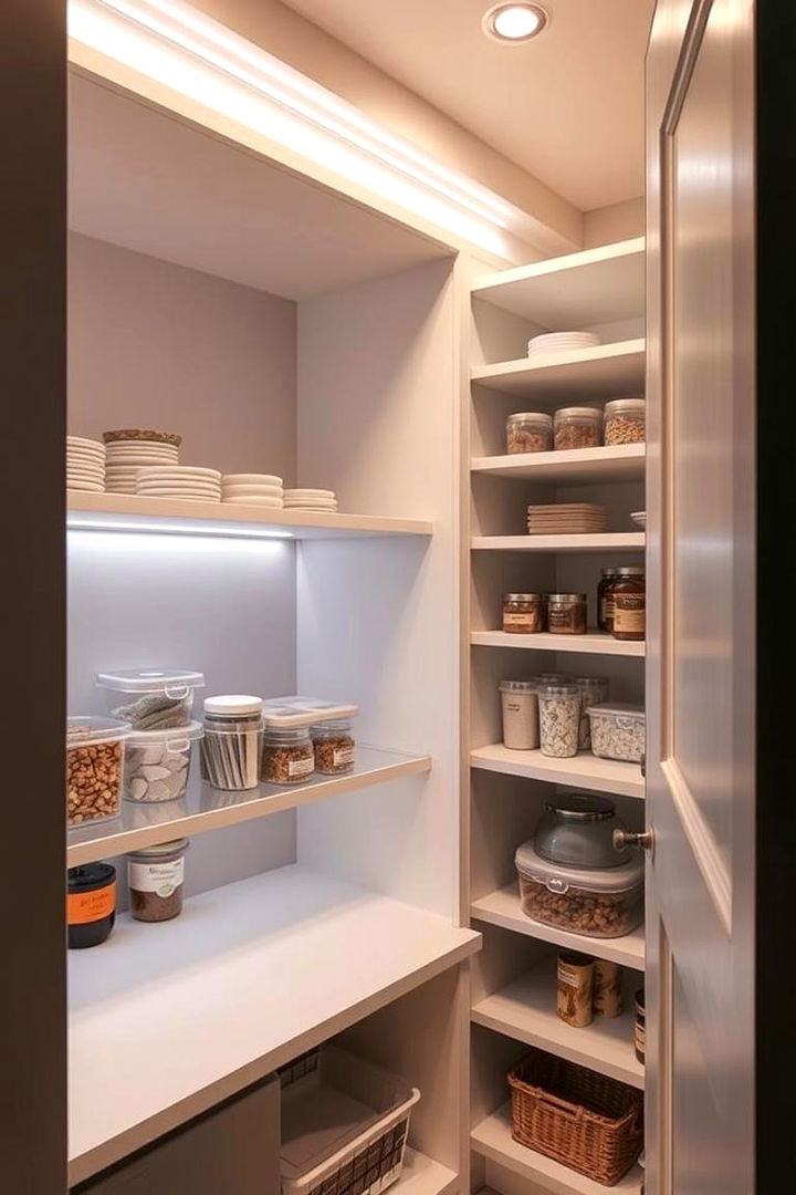 Integrated Lighting Brilliance - 22 Open Pantry Ideas