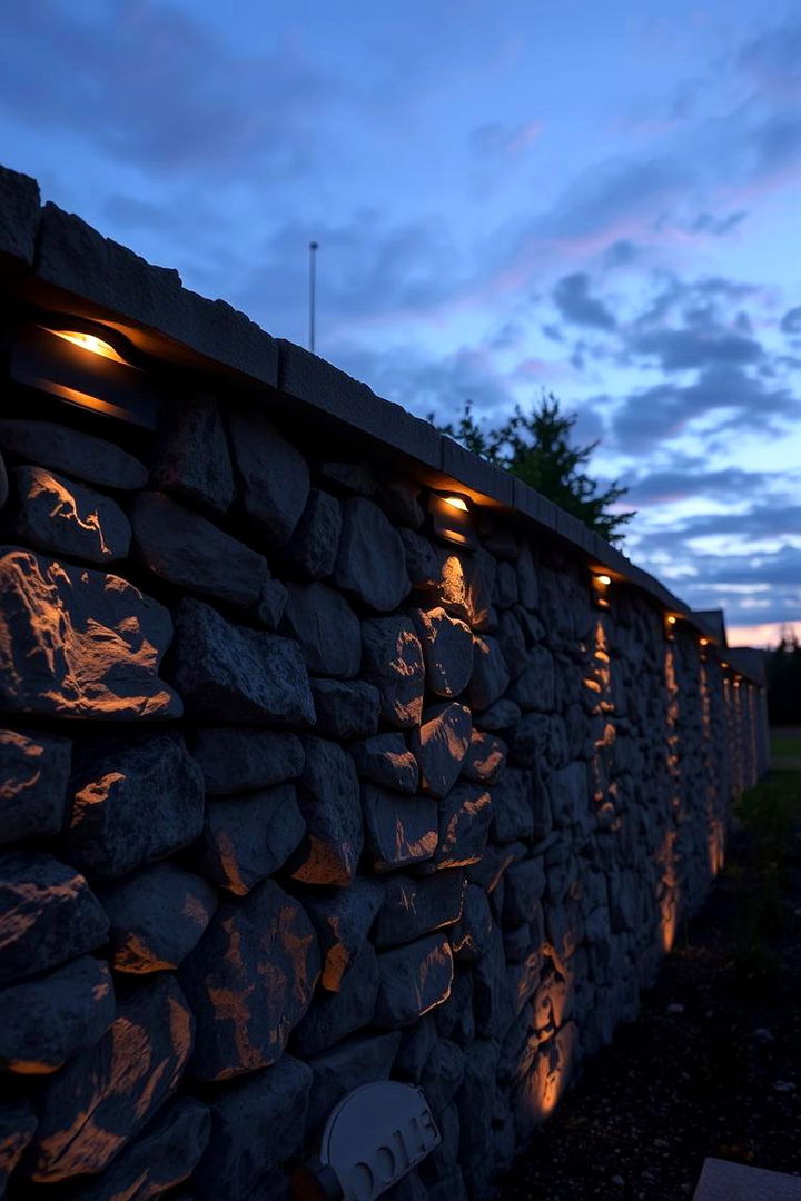 Integrated Lighting Designs - 22 Stone Wall Ideas