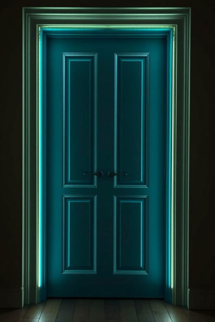Integrated Lighting Feature - 22 Turquoise Front Door Ideas