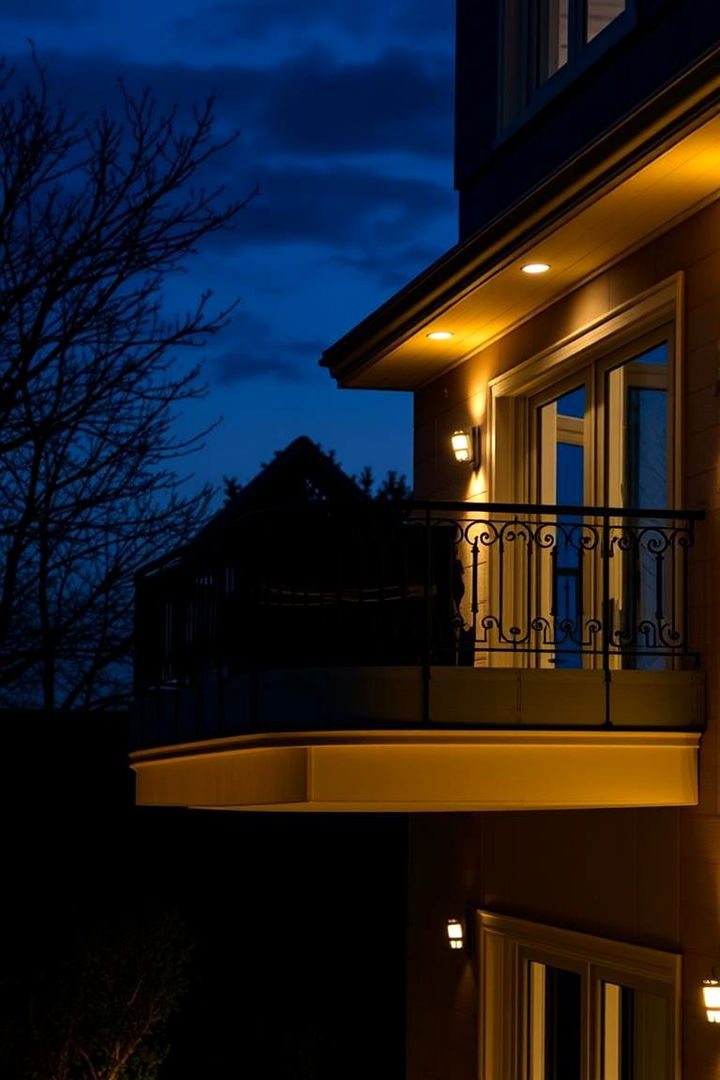 Integrated Lighting Features for Evening Ambiance - 22 Juliet Balcony Ideas