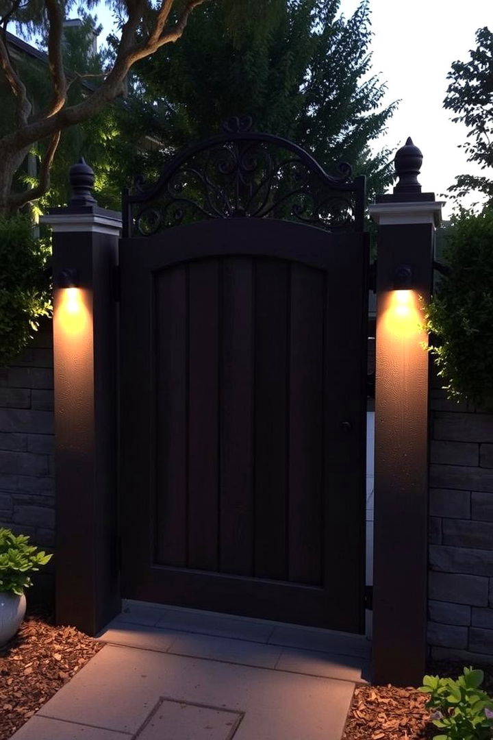Integrated Lighting Garden Entrance - 22 garden gate ideas