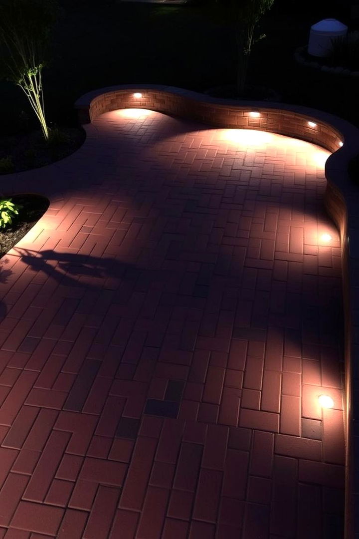 Integrated Lighting Highlights - 22 Red Paver Patio Ideas