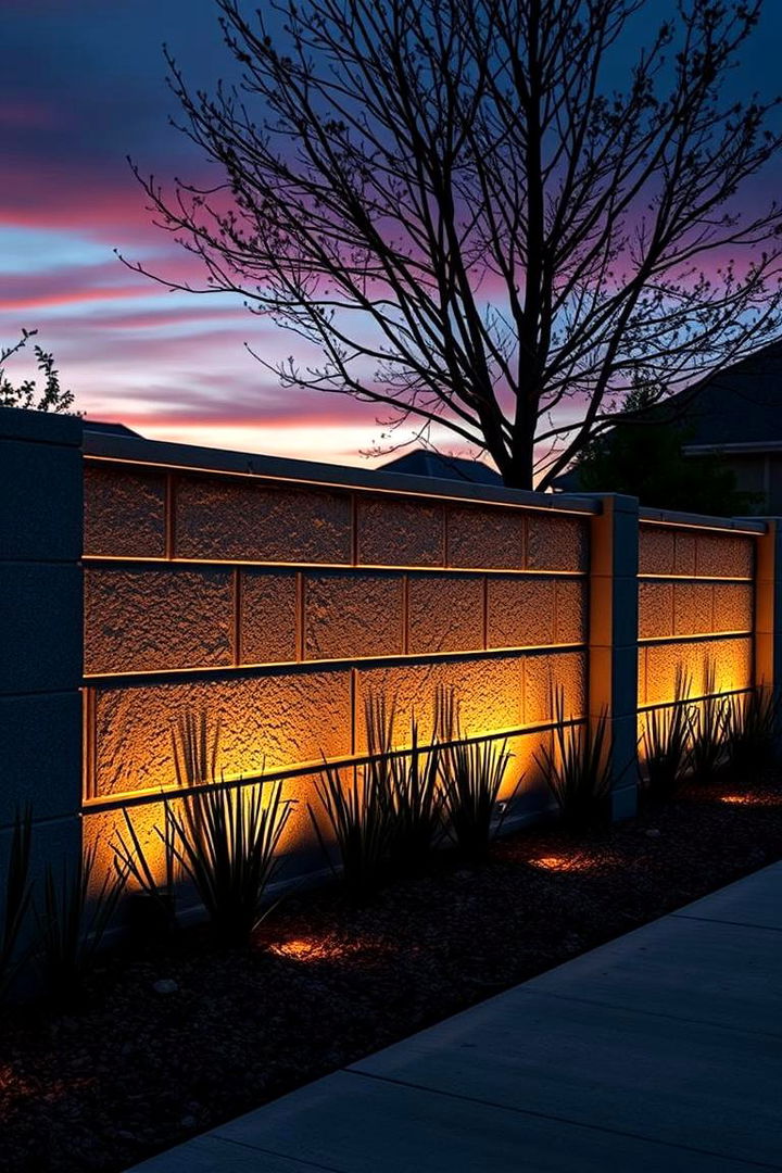 Integrated Lighting Innovations - 22 Concrete Block Fence Ideas