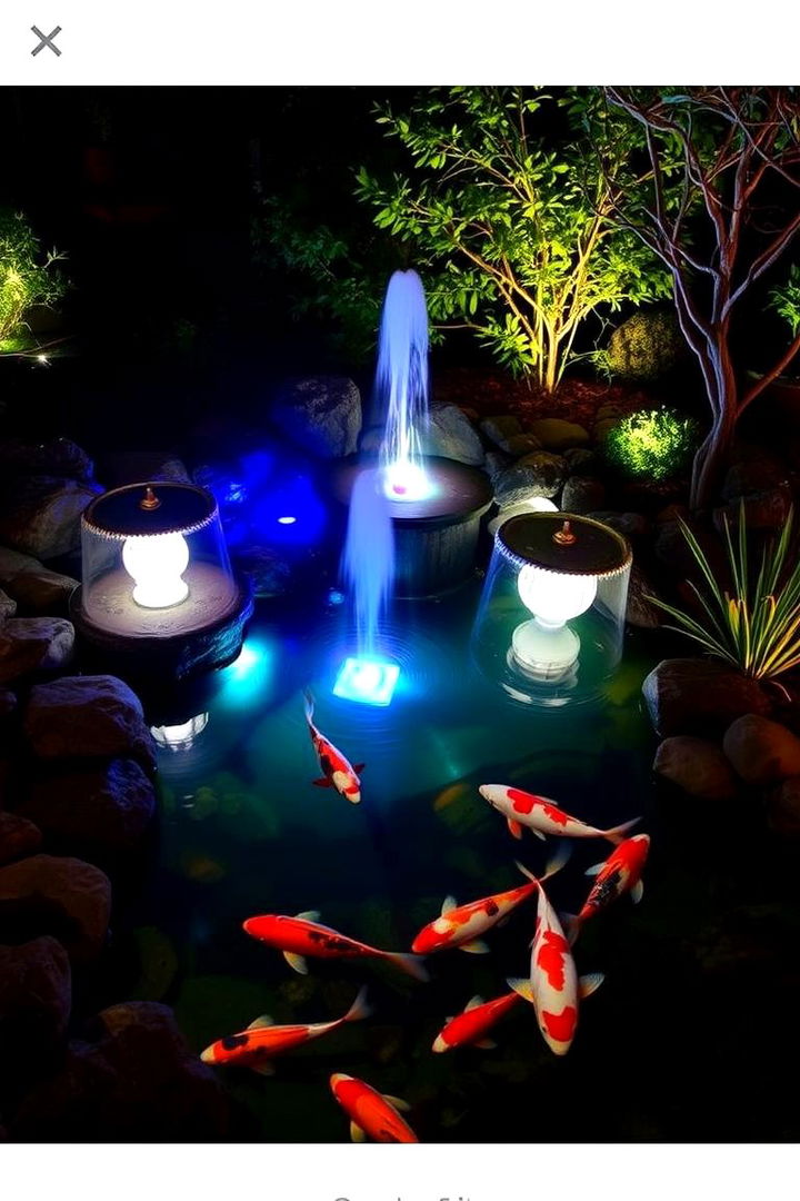 Integrated Lighting Koi Pond - 22 Koi Pond Ideas