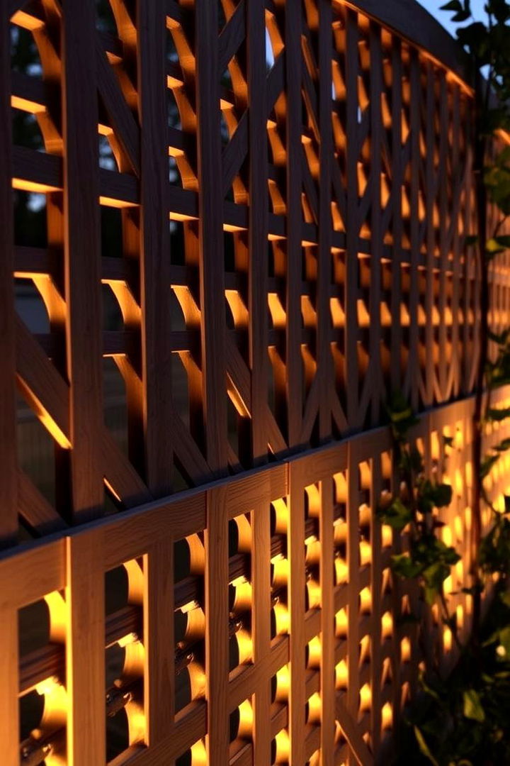 Integrated Lighting Lattice Border - 22 Lattice Fence Ideas
