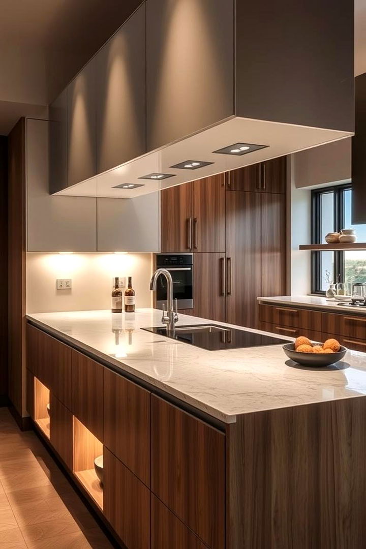 Integrated Lighting Niches - 22 Kitchen Island Storage Ideas