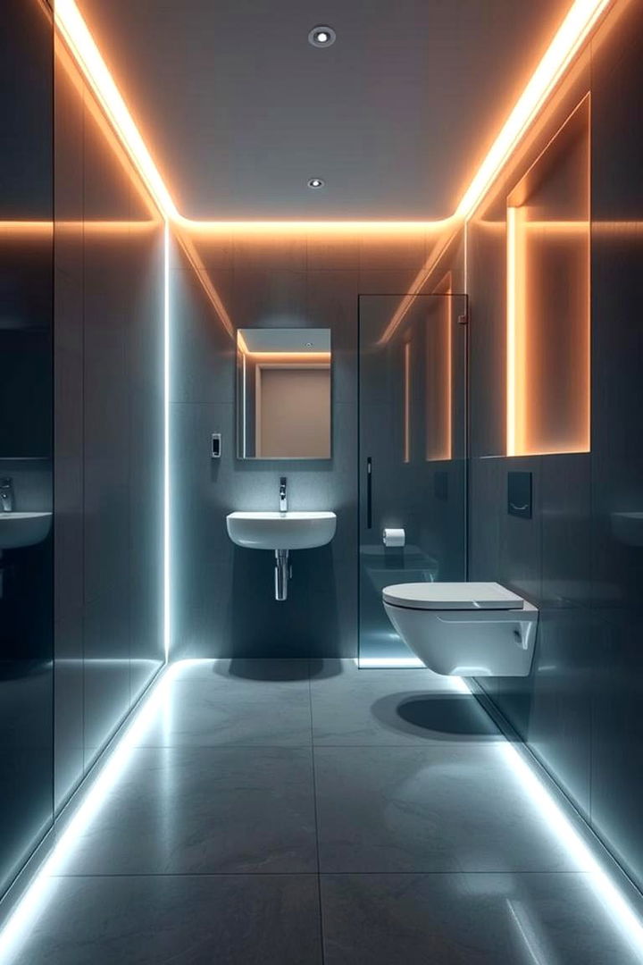 Integrated Lighting Solutions - 22 Gray Floor Bathroom Ideas
