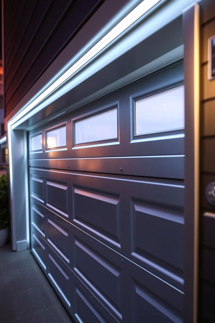 Integrated Lighting Trim - 22 Exterior Garage Door Trim Ideas