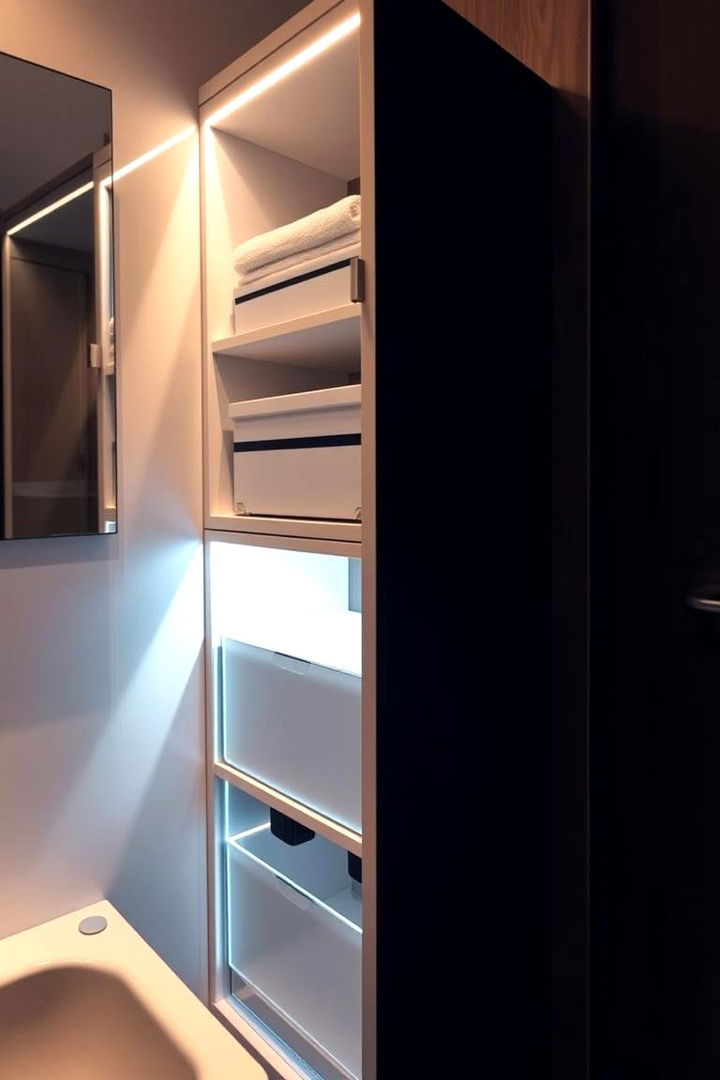 Integrated Lighting with Storage - 22 Pedestal Sink Storage Ideas