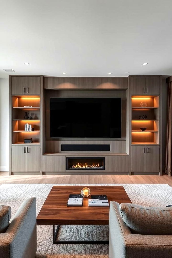 Integrated Media Fireplaces - 22 Off-center Fireplace Ideas