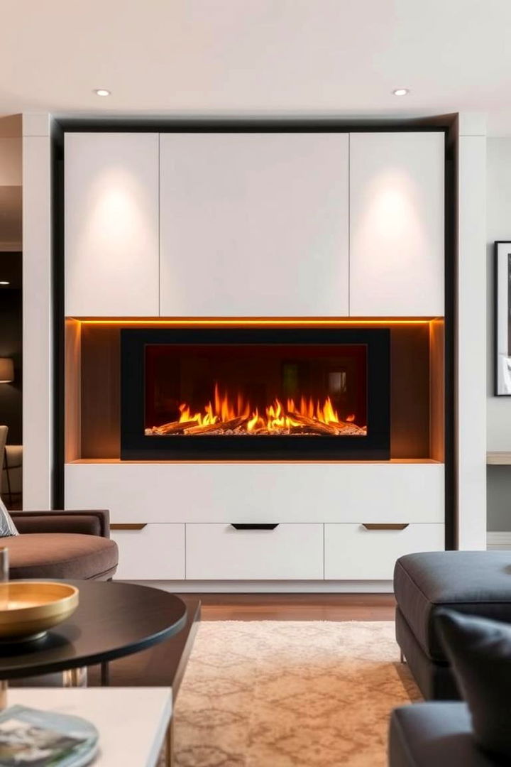Integrated Media Unit Fireplaces - 22 Gas Fireplace Ideas