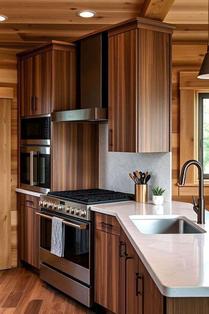 Integrated Modern Appliances - 22 Cabin Kitchen Ideas