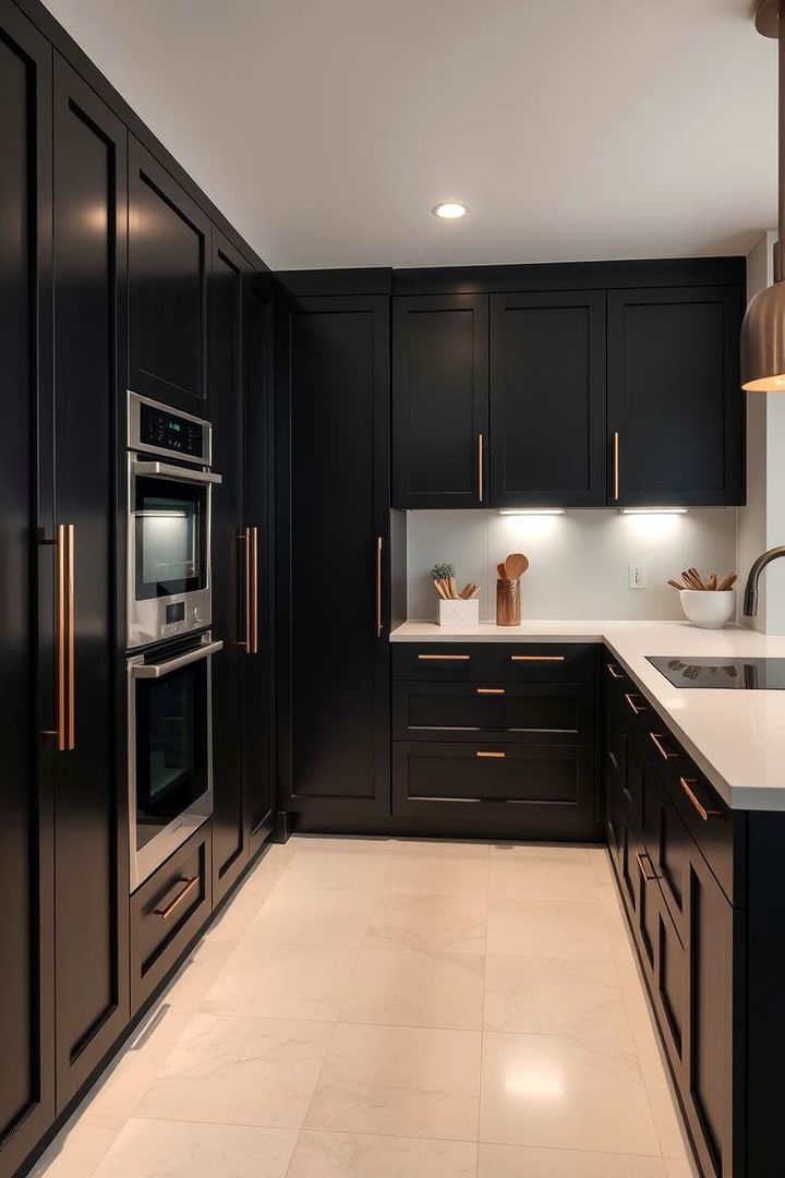 Integrated Modern Appliances - 22 black and copper kitchen ideas