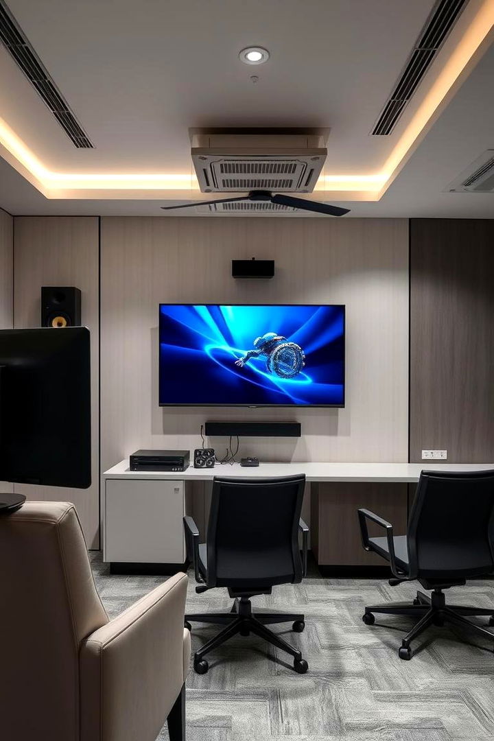 Integrated Multimedia Setups - 22 Office Guest Room Ideas