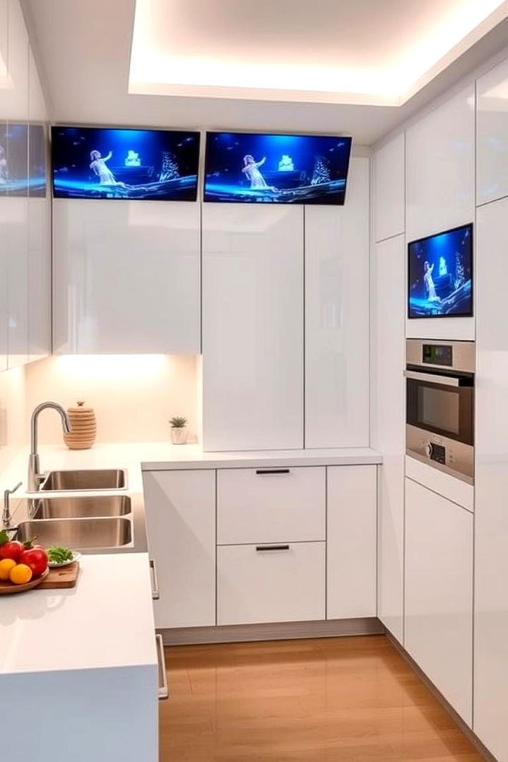 Integrated Multimedia Zones - 22 U Shaped Kitchen Ideas