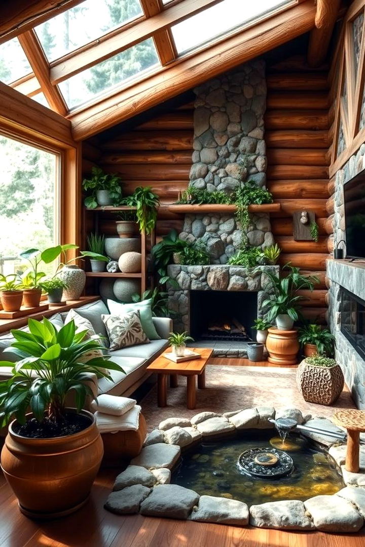 Integrated Natural Elements - 22 Cabin Living Room Ideas