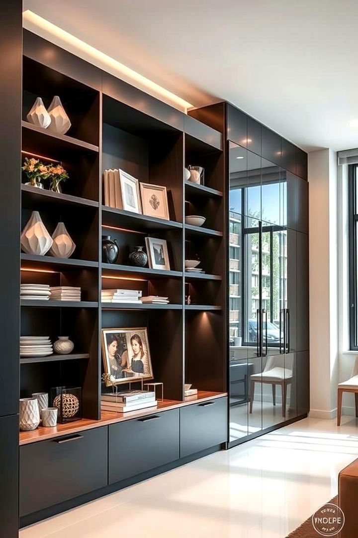 Integrated Open Shelves and Cabinets - 22 Floor to Ceiling Cabinets Ideas