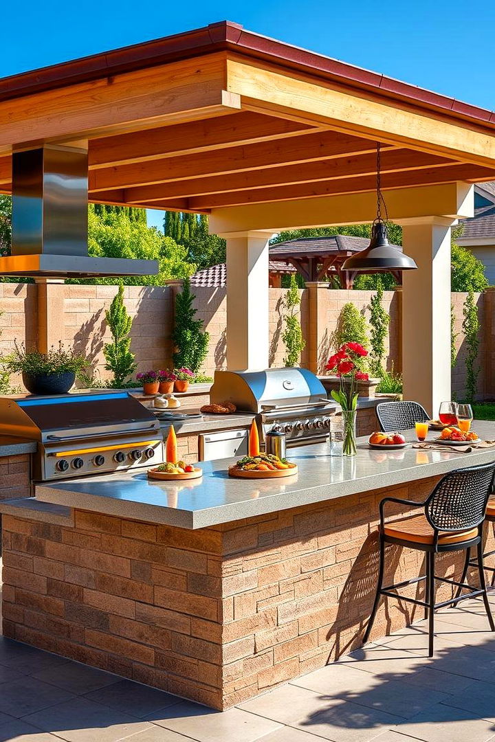 Integrated Outdoor Kitchen Experience - 22 Front Yard Patio Ideas