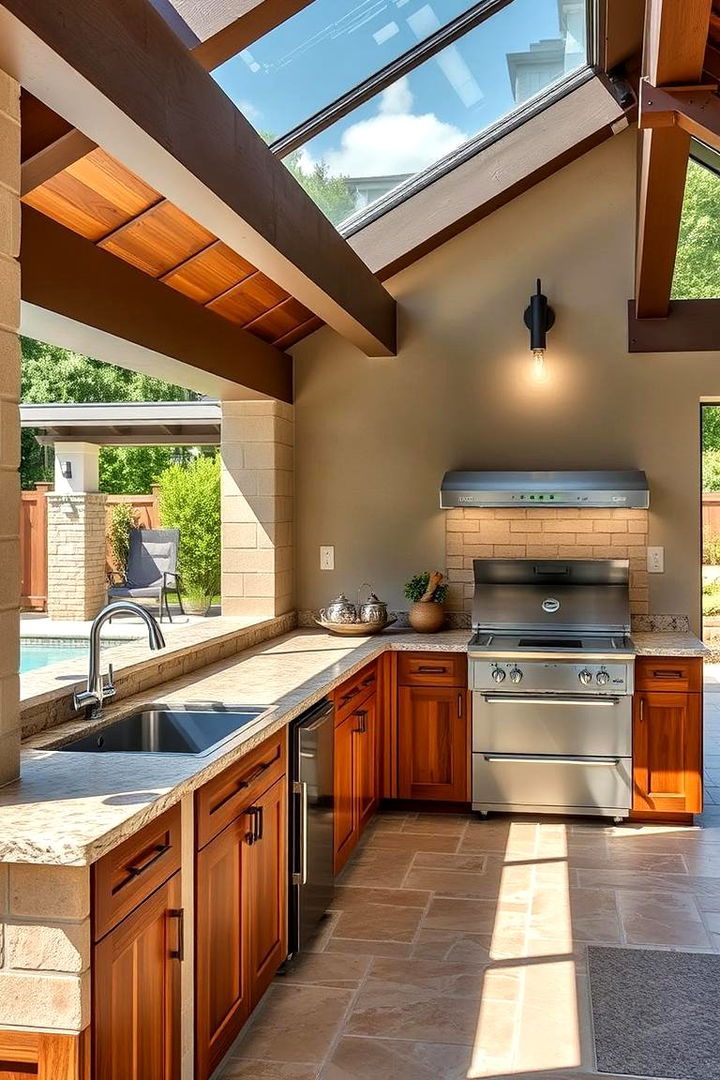 Integrated Outdoor Kitchens - 22 Rustic Pool House Ideas