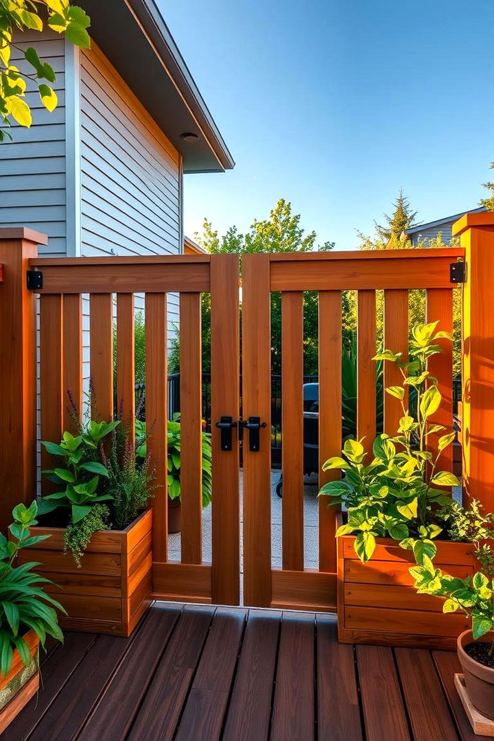 Integrated Planter Accent - 22 Deck Gate Ideas