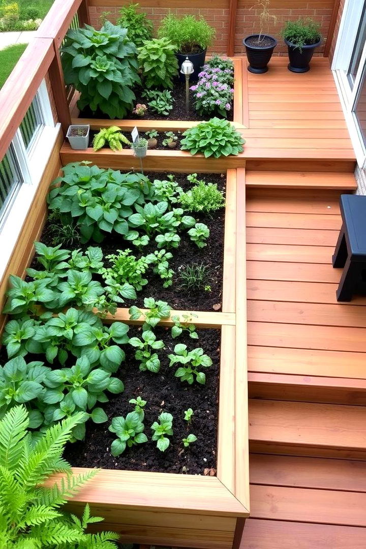 Integrated Planter Deck - 22 Patio Deck Ideas