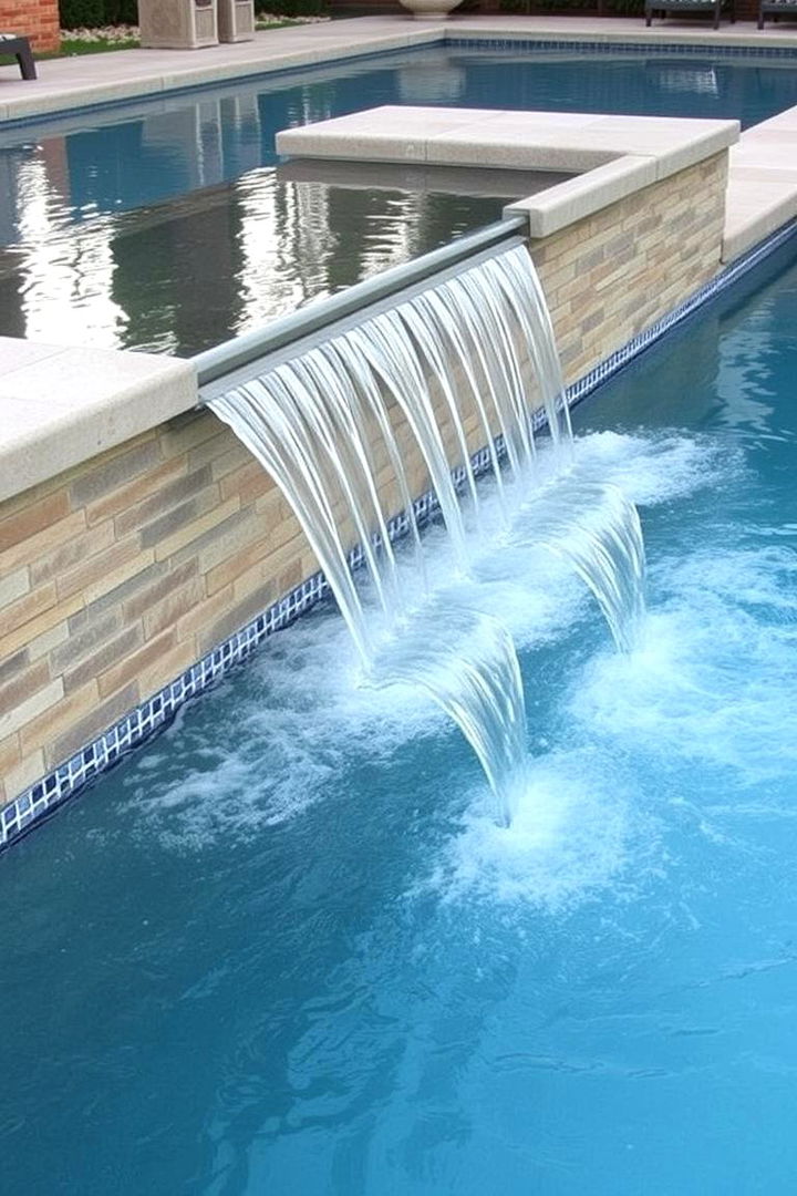 Integrated Pool Spa Waterfall - 22 Small Pool Waterfall Ideas
