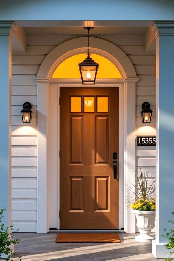Integrated Porch Lighting - 22 Colonial Front Door Ideas
