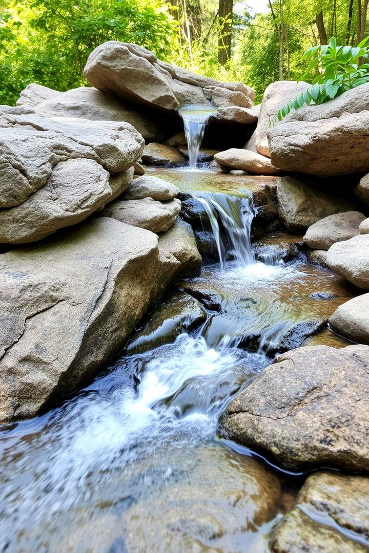 Integrated Rock Water Feature - 22 Rock Landscaping Ideas