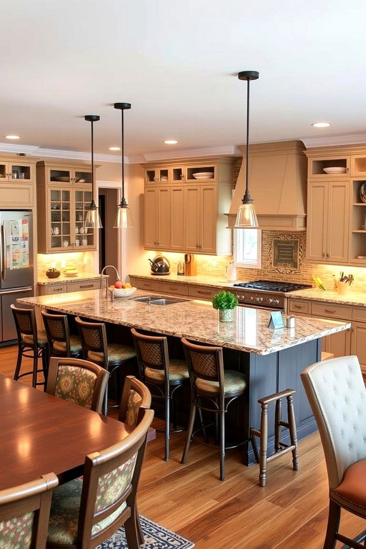 Integrated Seating Areas - 22 Double Island Kitchen Ideas