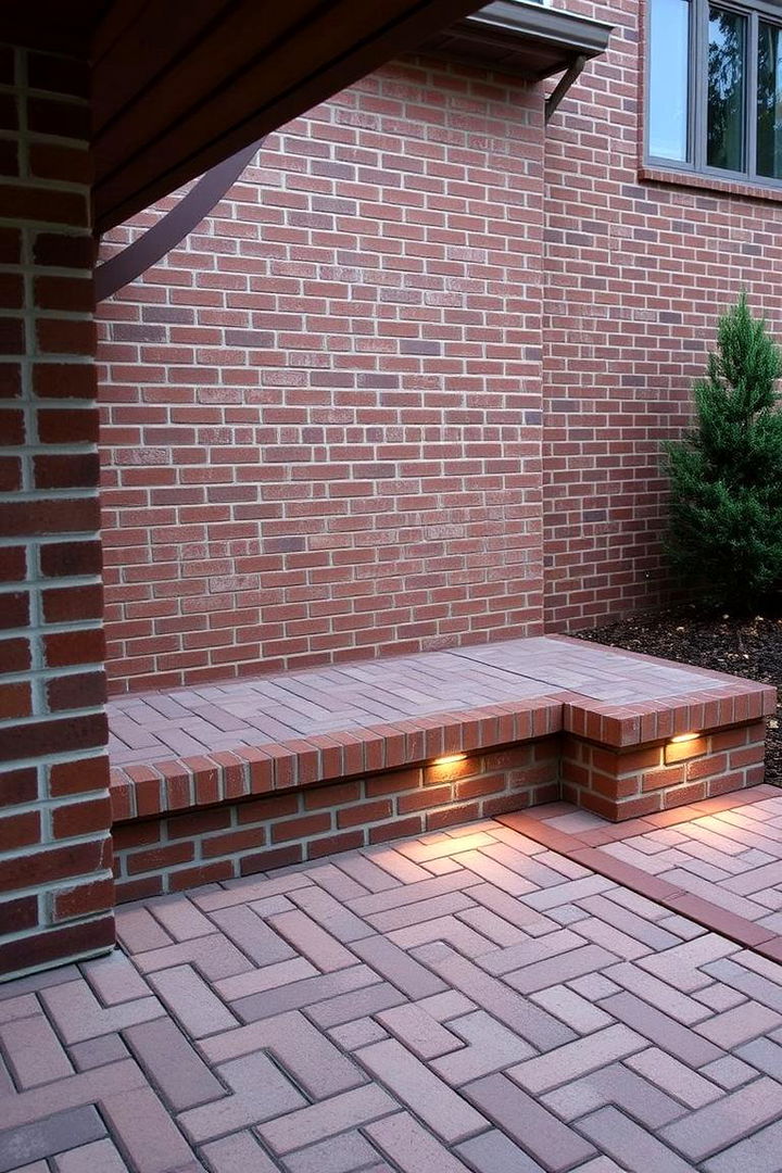 Integrated Seating and Entertaining Space - 22 Brick Patio Ideas