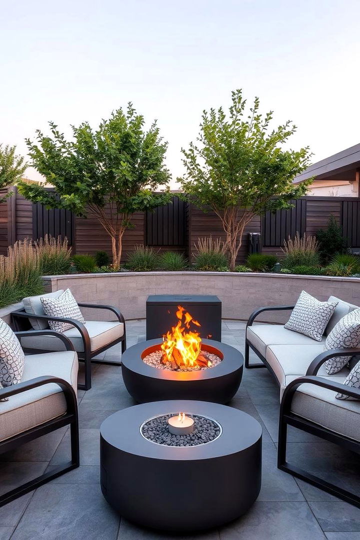Integrated Seating and Fire - 22 Metal Fire Pit Ideas