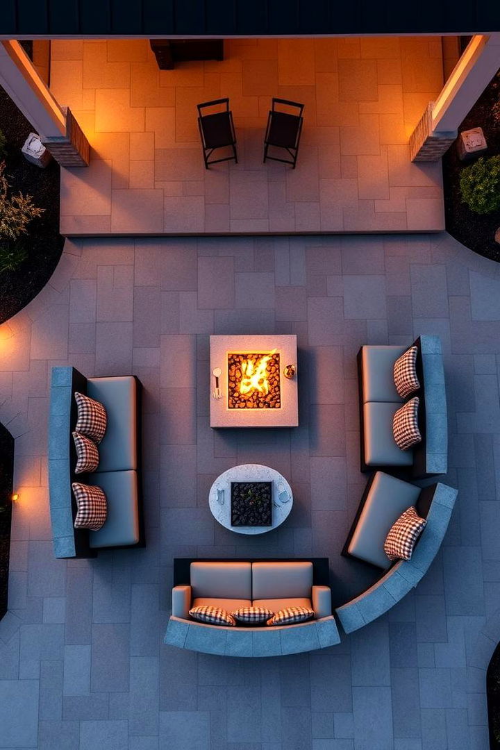 Integrated Seating and Fire - 22 Backyard Fire Pit Ideas Landscaping