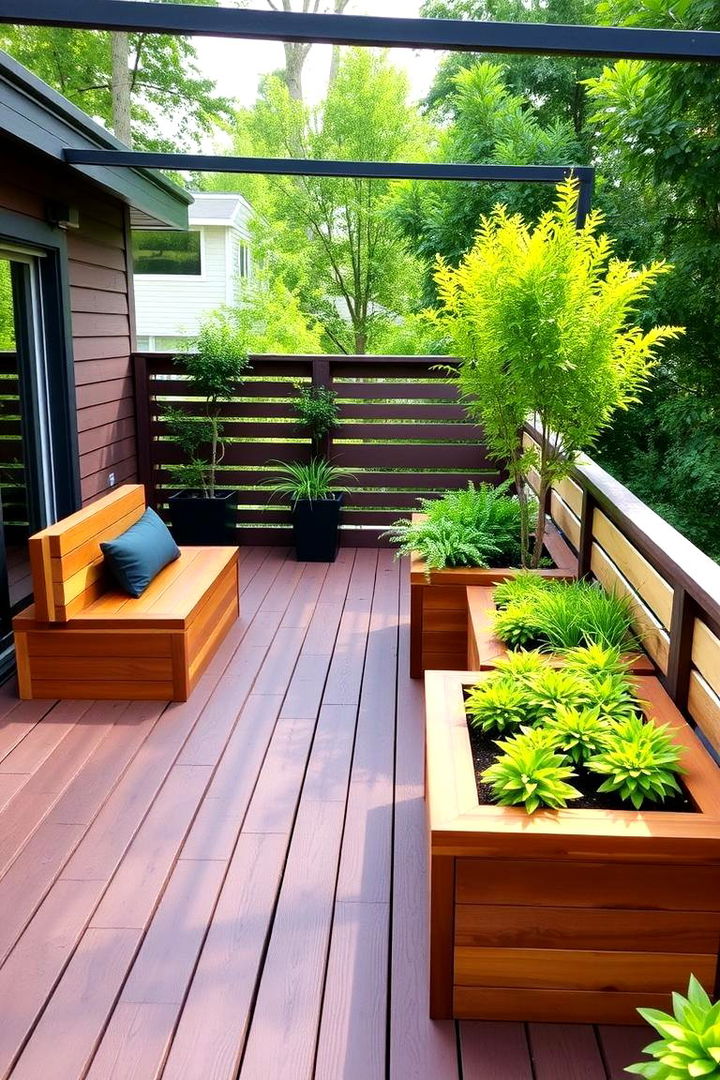 Integrated Seating and Planters - 22 Mobile Home Deck Ideas