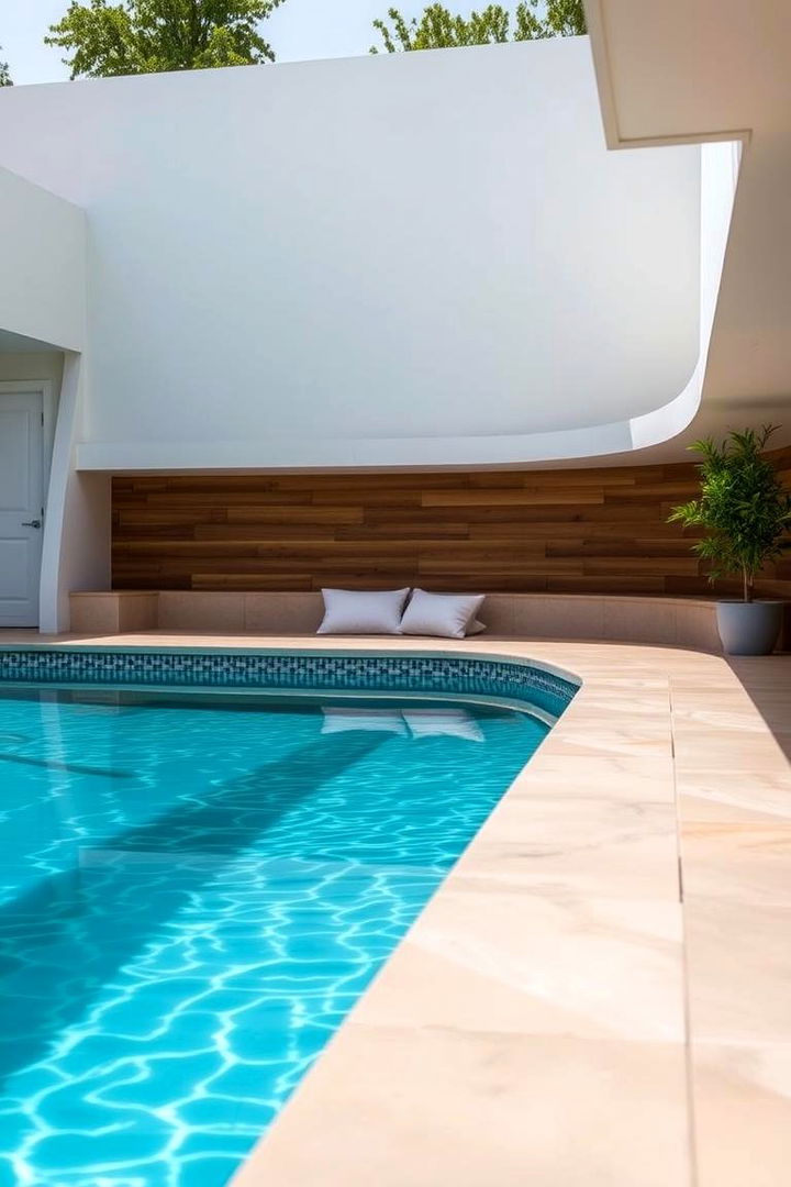 Integrated Seating and Social Zone - 22 Small Inground Pool Ideas