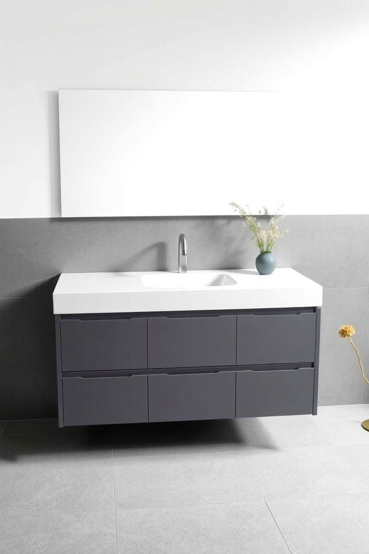 Integrated Sink Innovations Grey Vanity - 22 Grey Bathroom Vanity Design Ideas