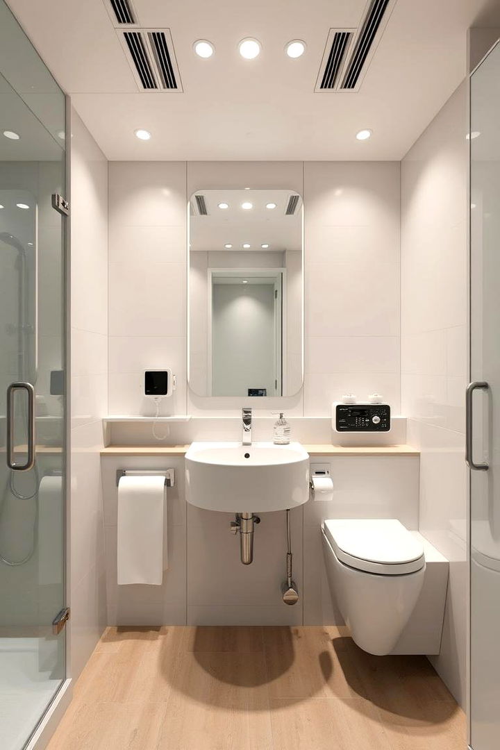 Integrated Smart Fixtures - 22 Beige and White Bathroom Ideas