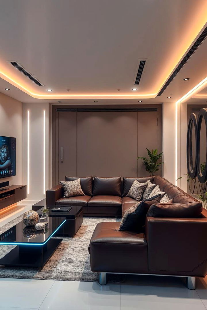 Integrated Smart Living Solutions - 22 Dark Brown Couch Living Room Ideas