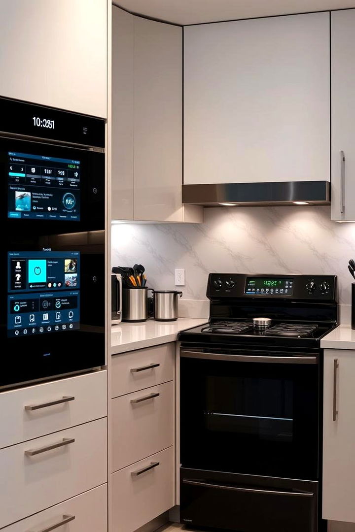 Integrated Smart Technology - 22 Kitchen With Black Appliances