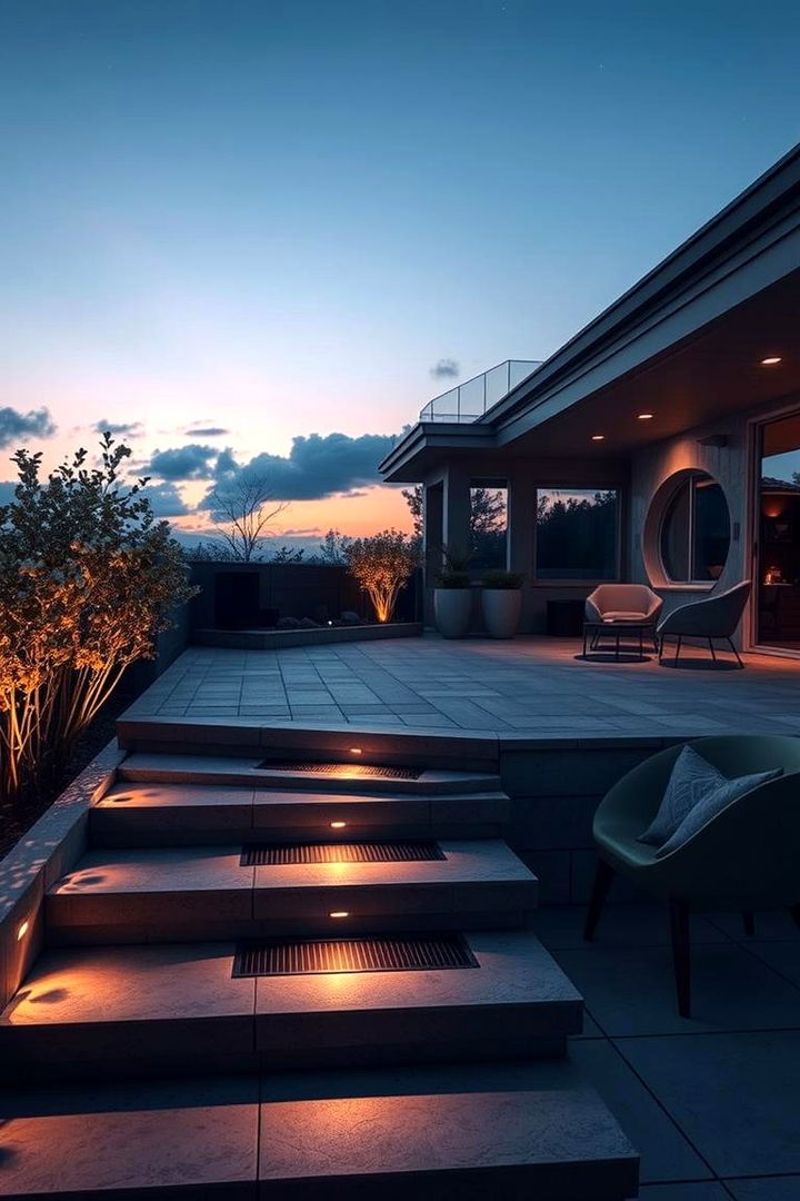 Integrated Solar Lighting Steps - 22 Patio Steps Ideas