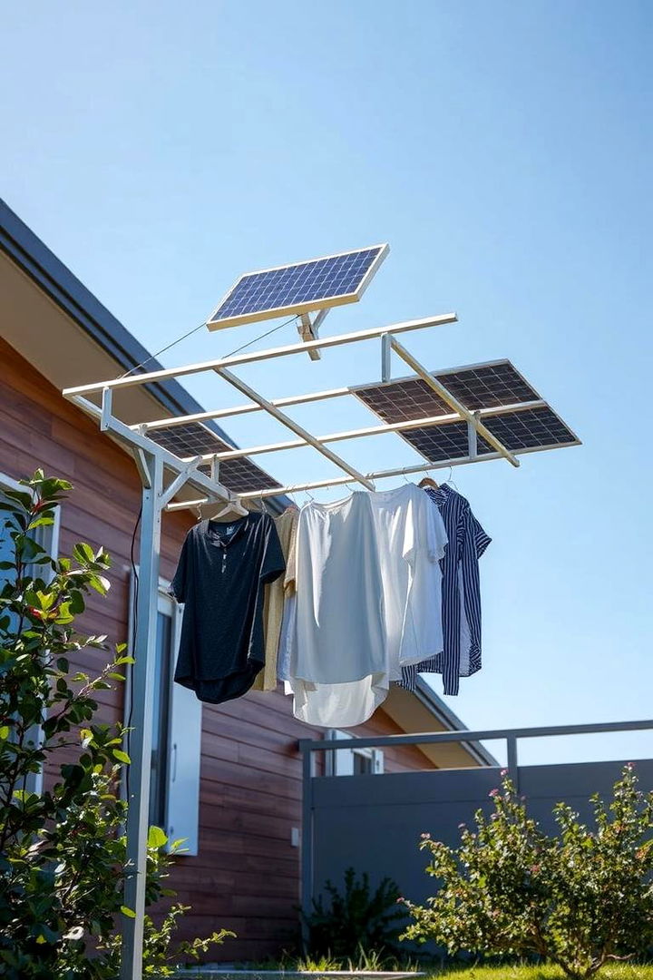Integrated Solar Powered Drying - 22 Outdoor Clothesline Ideas