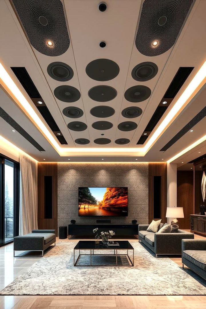 Integrated Sound Systems - 22 Living Room False Ceiling Design Ideas