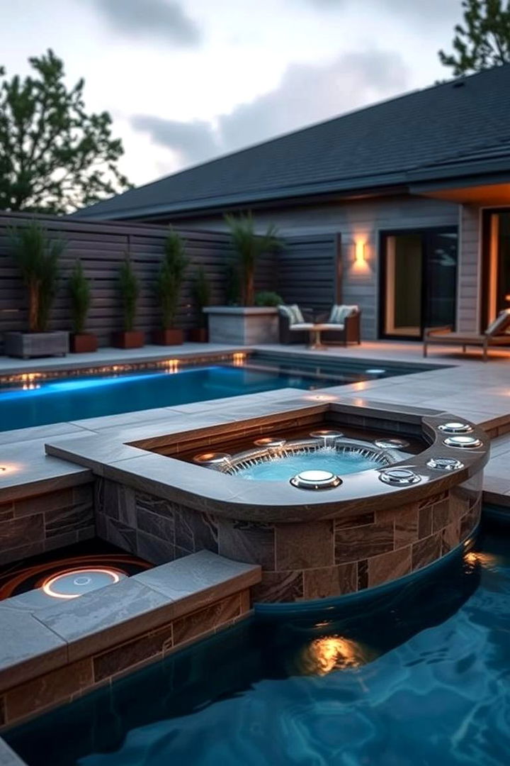 Integrated Spa and Plunge Pool Combo - 22 Plunge Pool Ideas