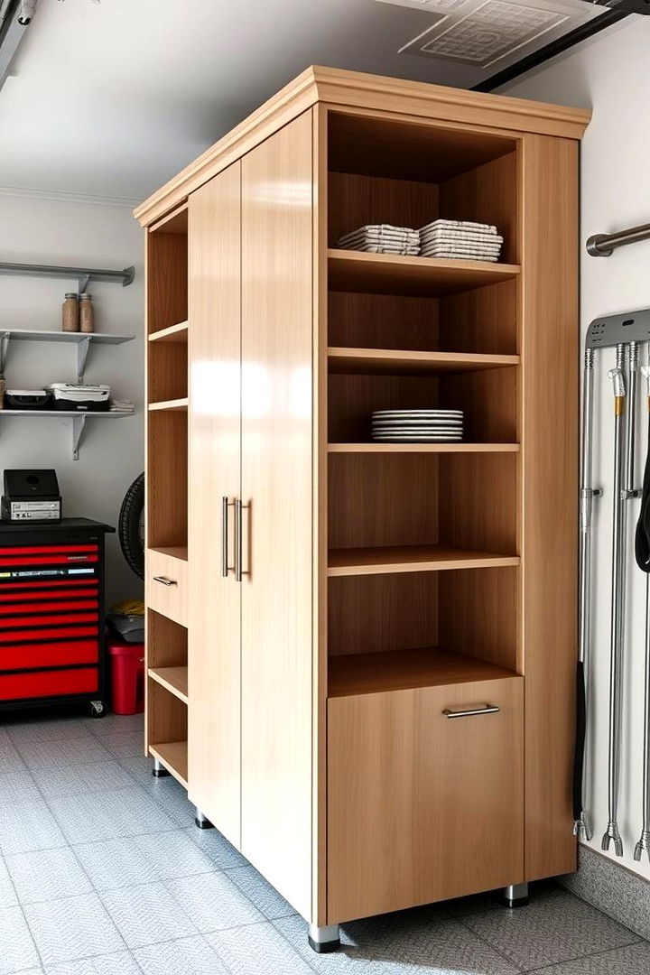 Integrated Storage Cabinets with Shelving - 22 Garage Shelving Ideas