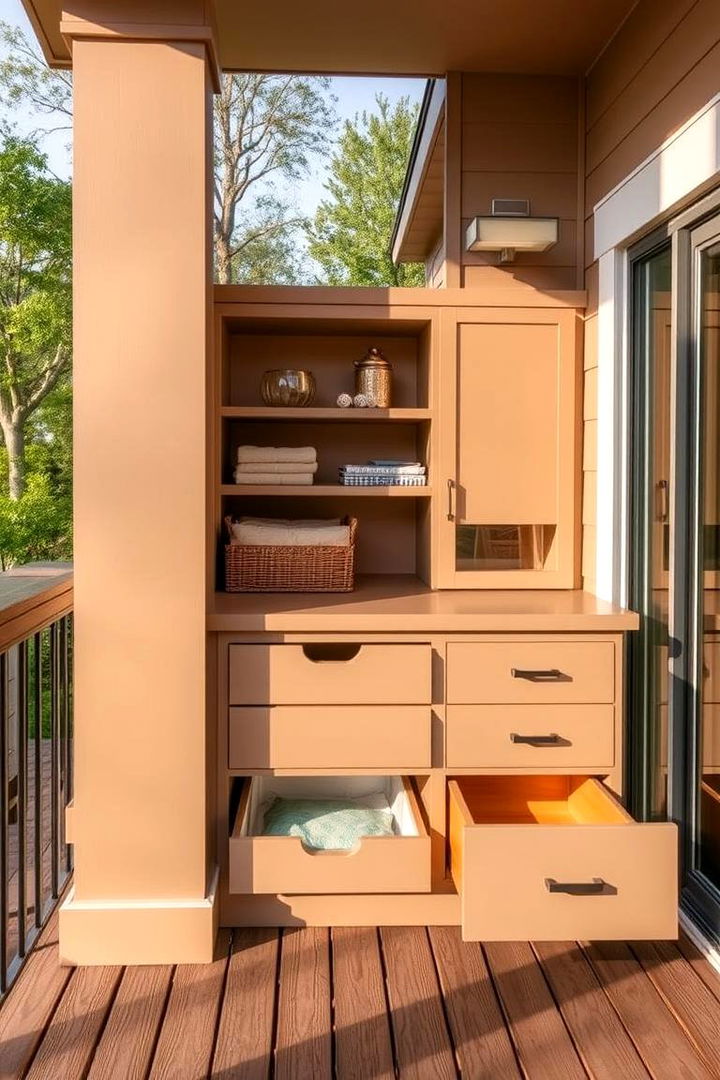 Integrated Storage Options - 22 Small Deck Ideas