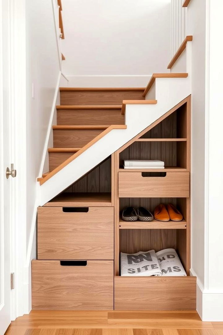Integrated Storage Risers for Space Efficiency - 22 Stair Riser Ideas
