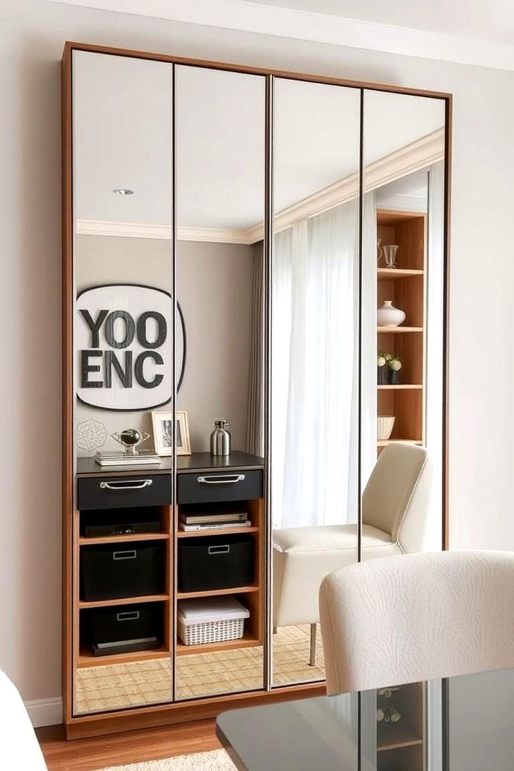 Integrated Storage Solution - 22 Dining Room Mirror Ideas