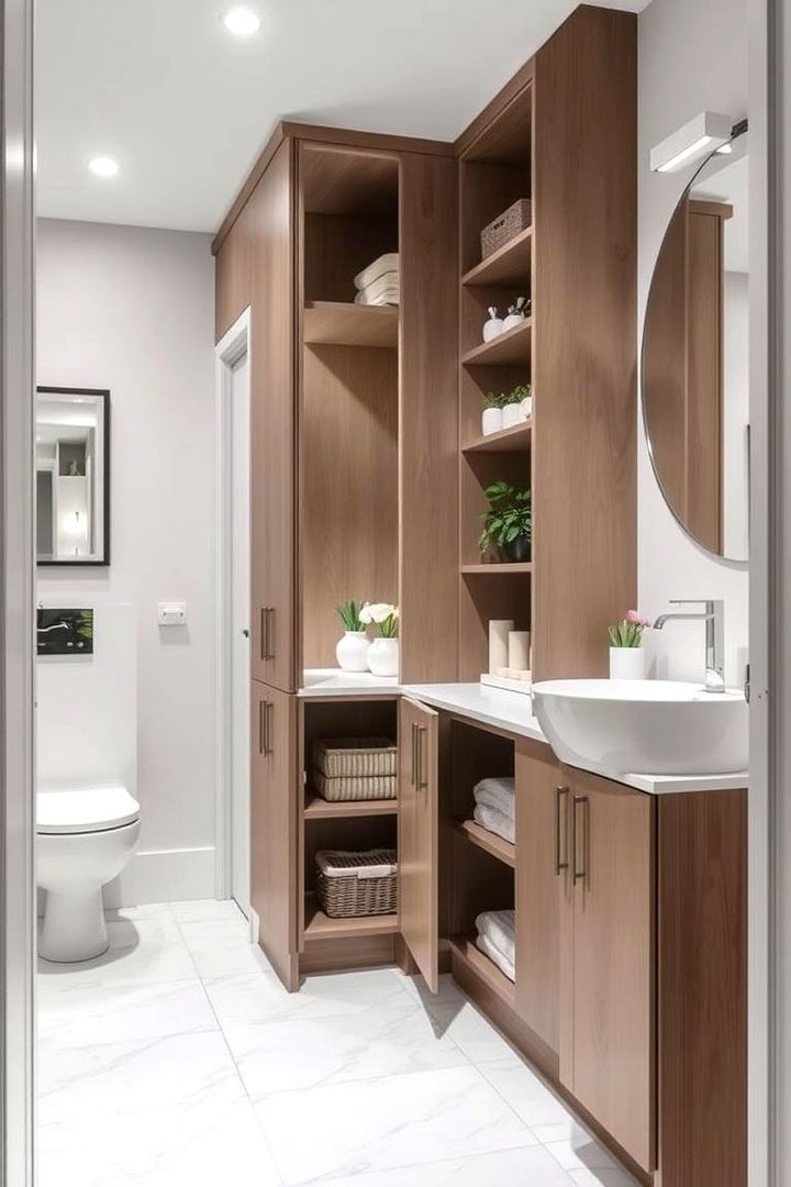 Integrated Storage Solutions - 22 Hallway Bathroom Ideas
