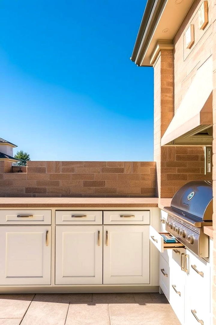Integrated Storage Solutions - 22 L Shaped Outdoor Kitchen Ideas