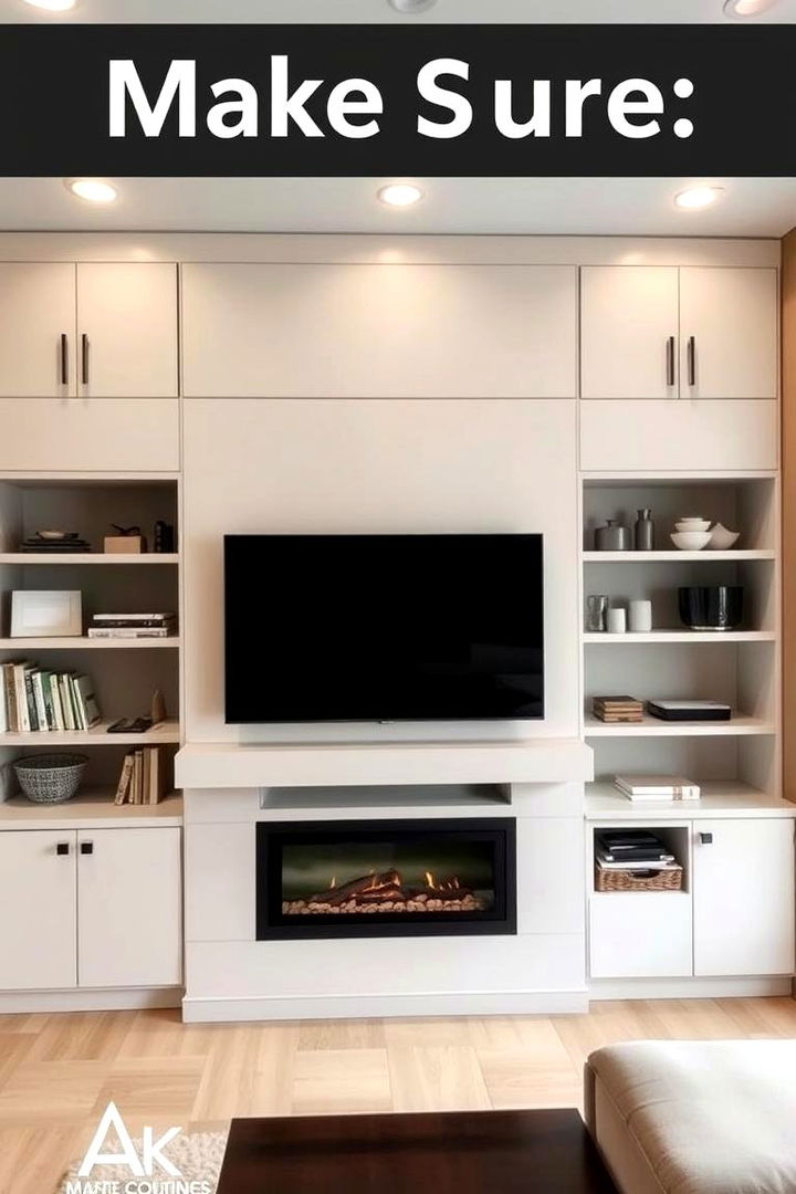 Integrated Storage Solutions - 22 Linear Fireplace Ideas With Tv Above