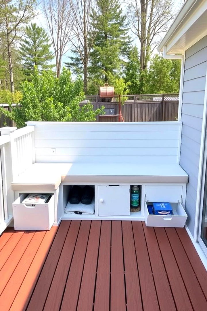 Integrated Storage Solutions - 22 Partially Covered Deck Ideas